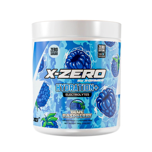X-GAMER Energidrikpulver X-Zero Hydration+ 160 gram Blue Raspberry