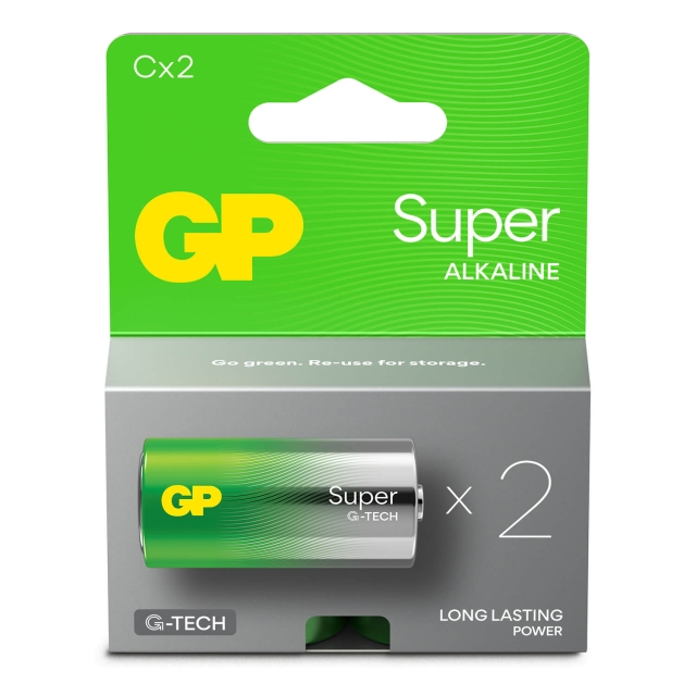 GP Batteri Super Alkaline C LR14 2-Pak