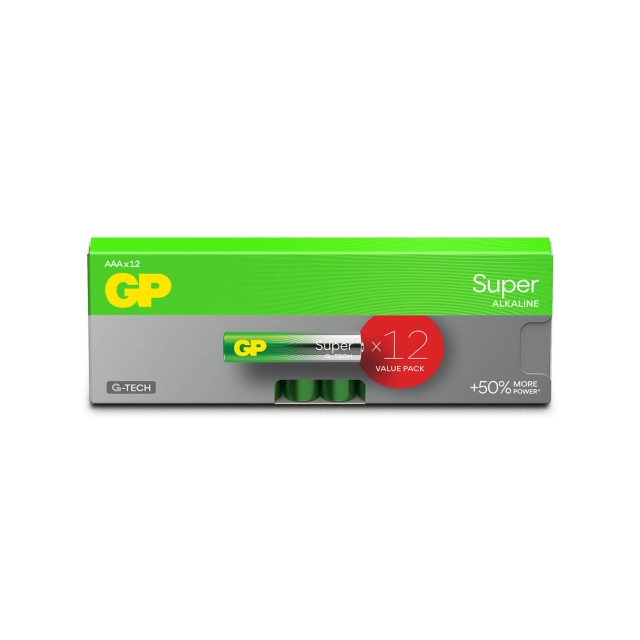 GP Batteri Super Alkaline AAA LR03 12-Pak