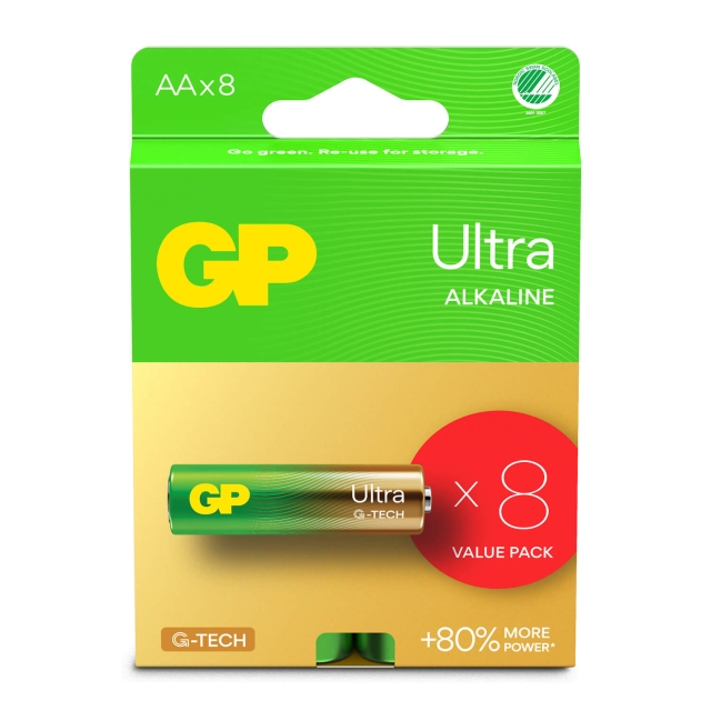 GP Batteri Ultra Alkaline AA LR6 8-Pak