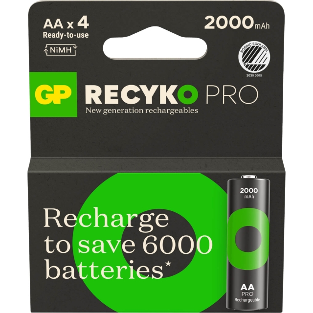 GP Batteri Recyko Pro NiMH AA HR6 2000mAh 4-Pak