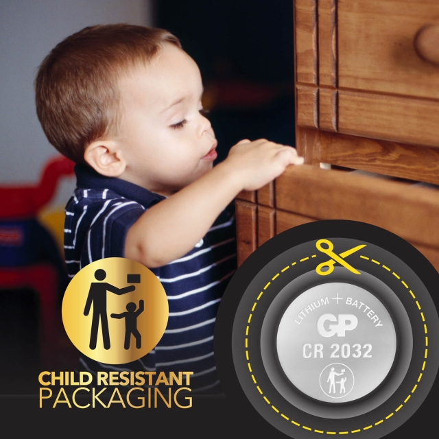 GP Knapcellebatteri Litium CR2032 10-Pak