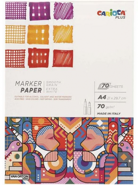 CARIOCA Plus - Markerblok 70g, A4, 70 sider (809320)