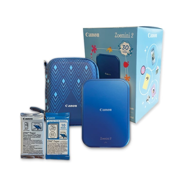 Canon Zoemini 2 Instant Mini Photo Printer Navy Blue, inklusive etui og papir