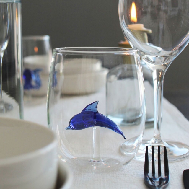 Winkee Drikkeglas - håndlavet delfin