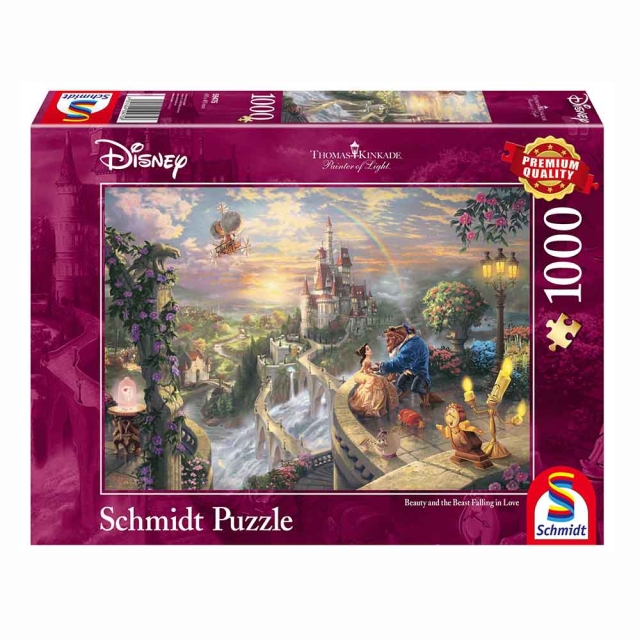Schmidt Spiele - Thomas Kinkade: Disney - Skønheden og udyret, 1000 brikker (SCH59475)
