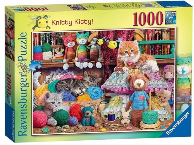 Ravensburger Puslespil - Knitty Kitty, 1000 brikker (12000102)