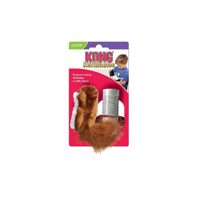 Kong Genopfyldeligt egern med katteurt 10X5X2 cm