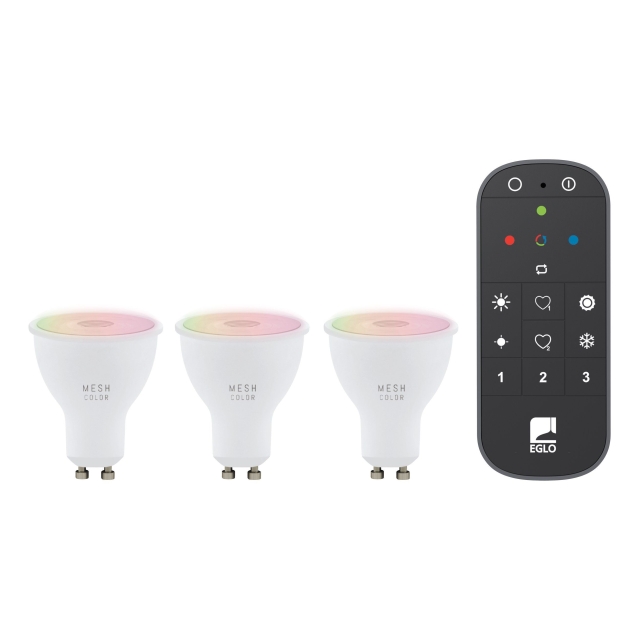 Eglo Sæt med 3x GU10, fjernbetjening - RGB + TW - Zigbee, Bluetooth