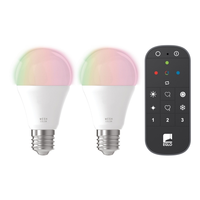 Eglo Sæt med 2x E27 A60, fjernbetjening - RGB + TW - Zigbee, Bluetooth