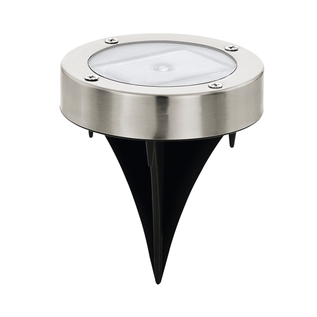 Eglo Solar Pathway Lighting Ø200 RS - Rustfrit stål, sort - 2 cm højde, 8,5 cm diameter