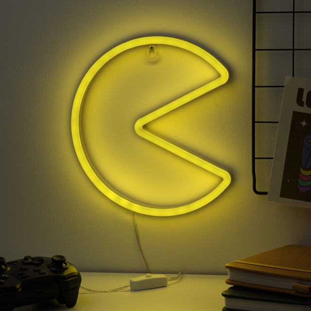 Paladone Pac Man LED-neonlys, der kan monteres på væggen