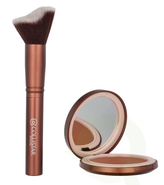 Collistar Bronzing Powder Set 10 g Bronzing Powder 4.4 Hawaii Matte 10g/Contouring Brush