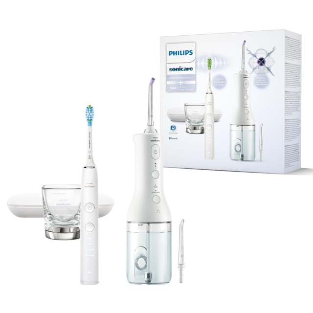 Philips Hvid ledningsfri Power Flosser DiamondClean 9000 (HX3886/41)