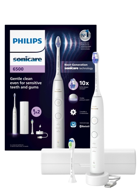 Philips Sonicare hvid elektrisk tandbørste serie 6500 HX7410/02