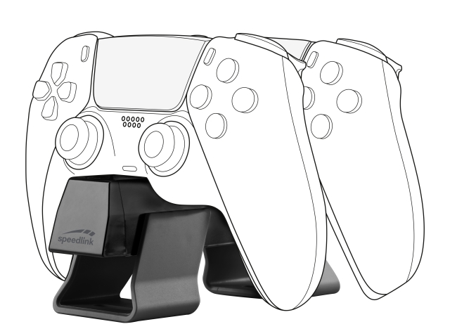 Speedlink TWINDOCK-oplader til PS5, sort