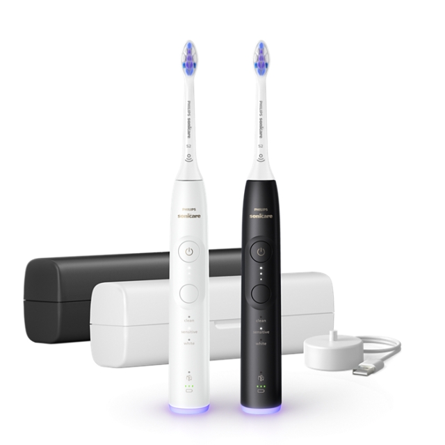 Philips Sonicare hvide og sorte elektriske tandbørster serie 6500 HX7419/01