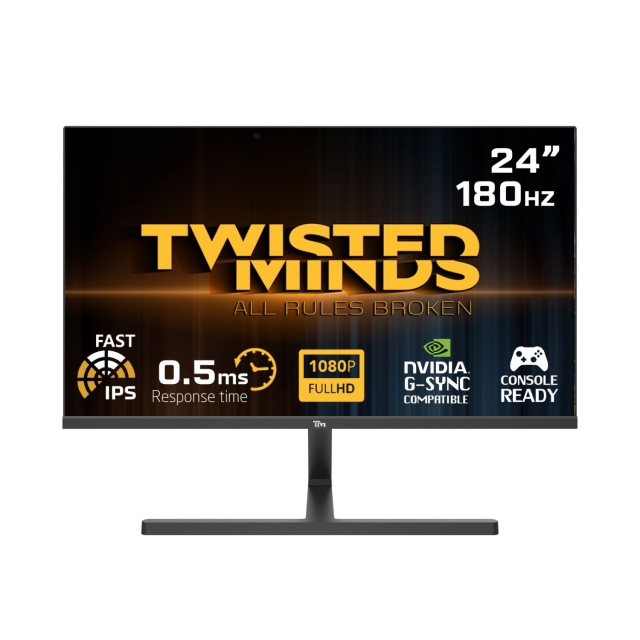 Twisted Minds 24 ,Flad ,FHD ,180Hz, 0.5MS, FAST IPS, HDR ,HDMI2.1 Gaming Monitor