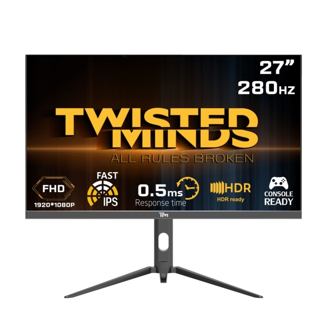 Twisted Minds Supreme Series Flat 27 FHD - 280HZ 0.5MS Fast IPS HDMI 2.1 Gaming Monitor