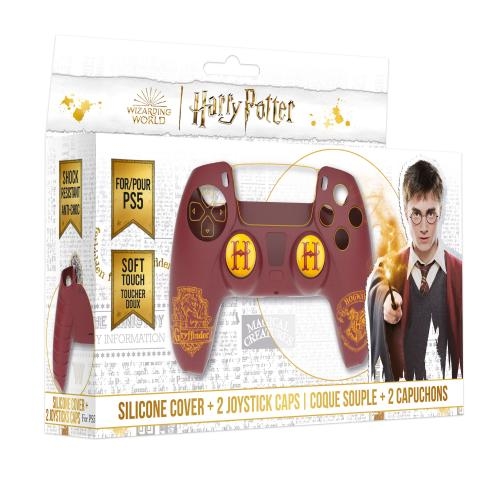 Trade Invaders Harry Potter-silikoneetui + tommelfingerpinde til PS5-controller - Gryffindor - Rød