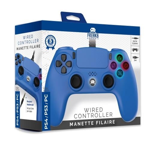 Trade Invaders Kablet controller til PS4 med 3M-kabel - Blå