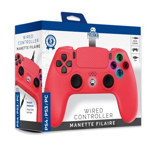 Trade Invaders Kablet controller til PS4 med 3M-kabel - rød