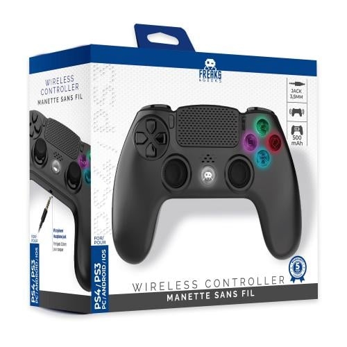 Trade Invaders Trådløs controller til PS4 med 3,5 mm jackstik - LED - Sort