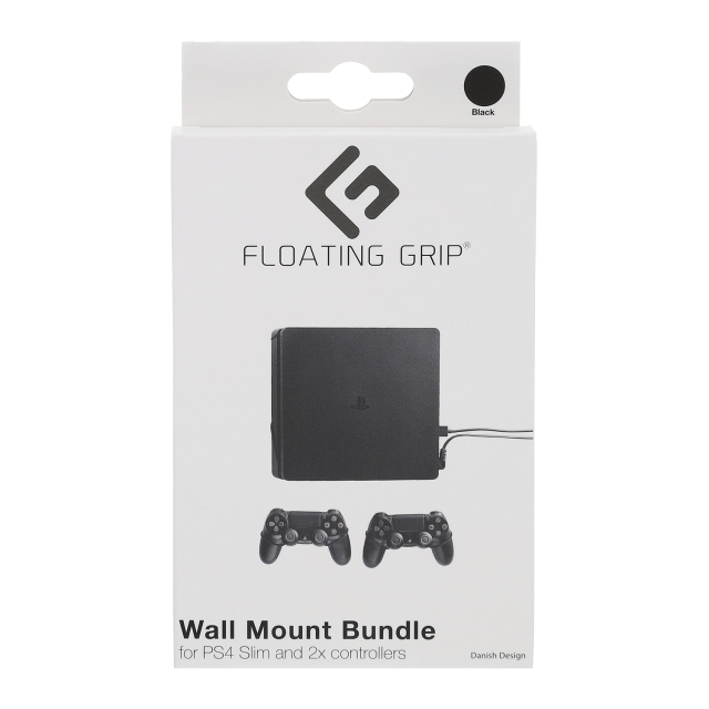 FLOATING GRIP Playstation 4 Slim og controller-vægbeslag - pakke (sort)