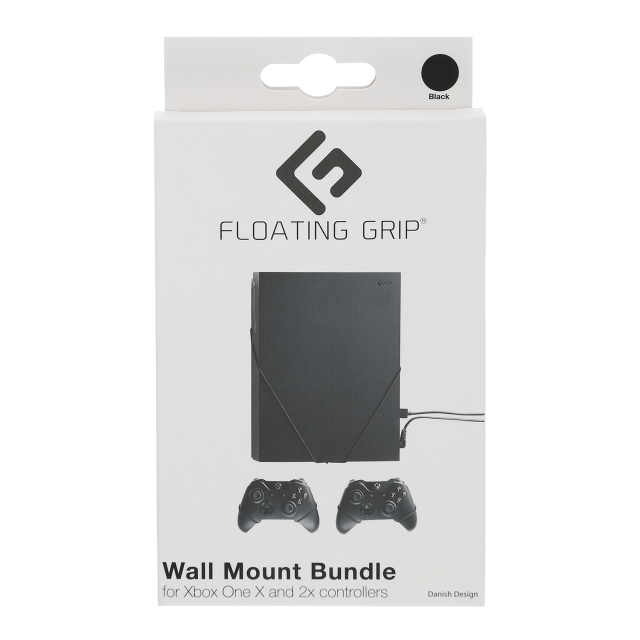 FLOATING GRIP s Xbox One X- og controller-vægbeslag - pakke (sort)