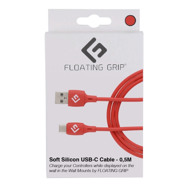 FLOATING GRIP 0,5M USB-C-kabel i silikone (rød)