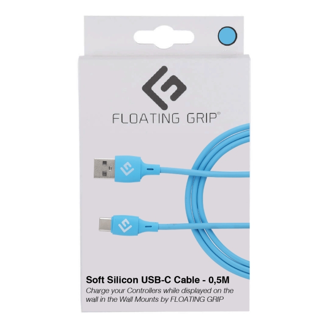 FLOATING GRIP 0,5M USB-C-kabel i silikone (blå)