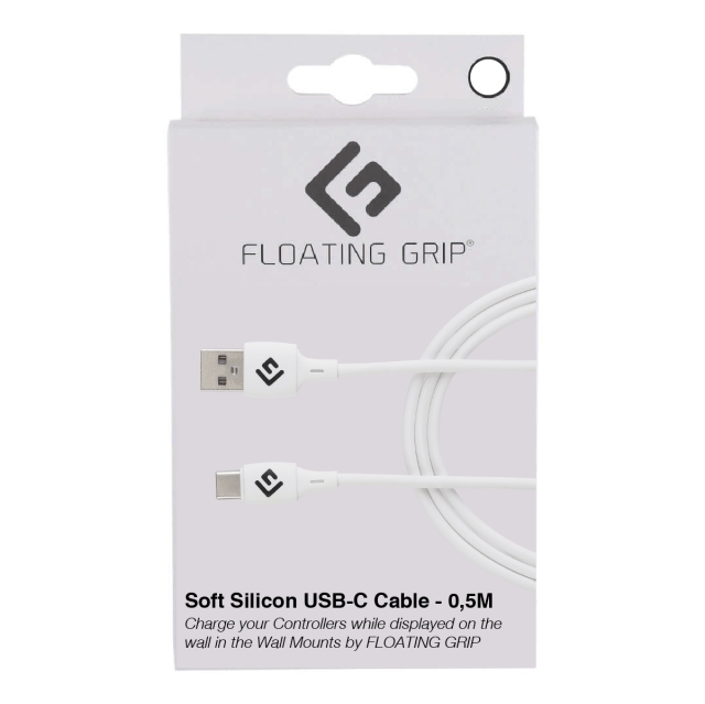 FLOATING GRIP 0,5M USB-C-kabel i silikone (hvid)