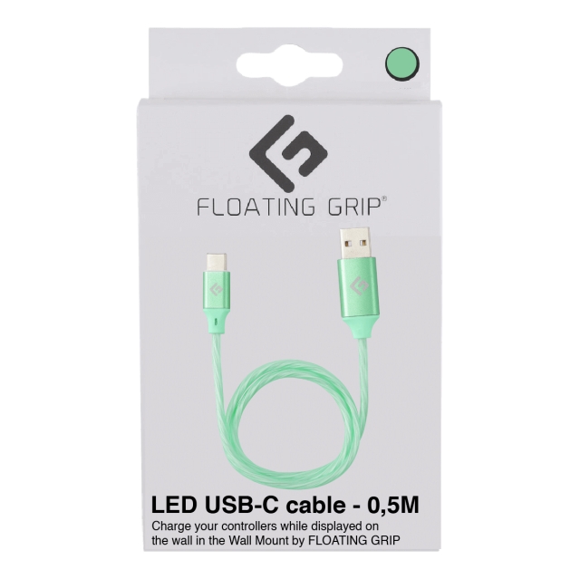 FLOATING GRIP 0,5M LED USB-C-kabel (grøn)