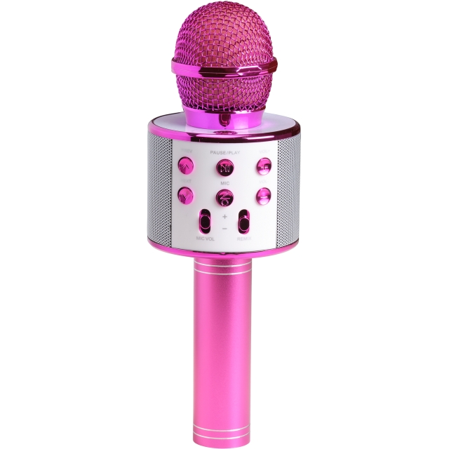Denver Bluetooth Karaoke Microphone with built-in speaker. Pink in colour