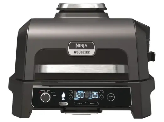 Ninja OG850EU Woodfire PRO XL elektrisk BBQ grill og rygekasse Sort/Grå