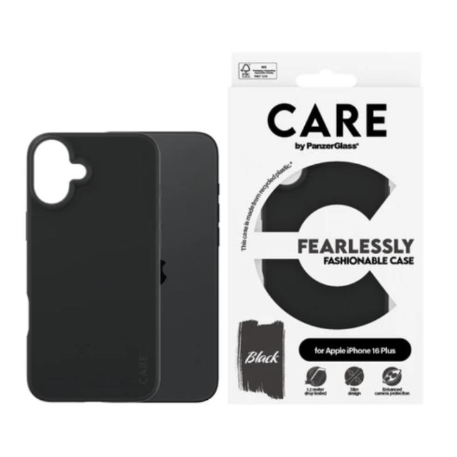 PanzerGlass CARE Fashionable Case til iPhone 16 Plus Sort