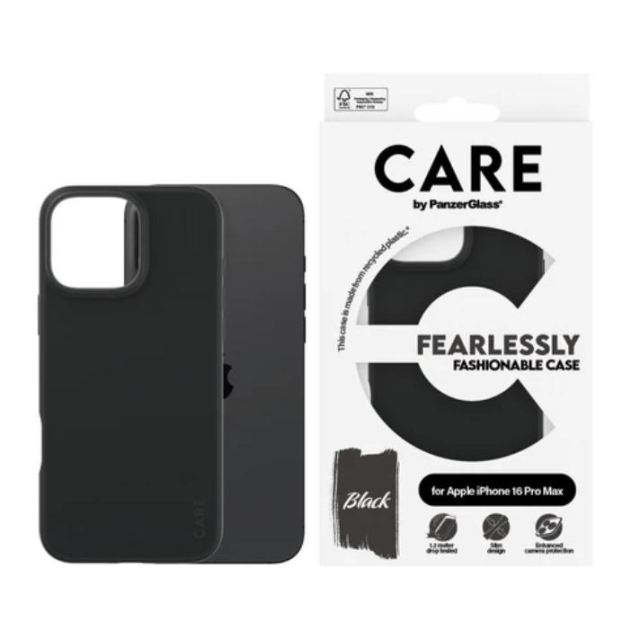 PanzerGlass CARE Fashionable Case til iPhone 16 Pro Max Sort