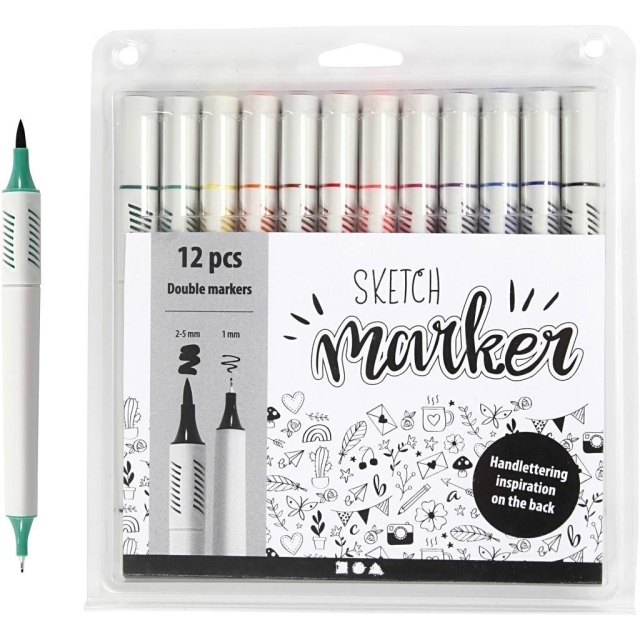 Creative Toys Sketch Marker - Standardfarver 12 stk (37382)