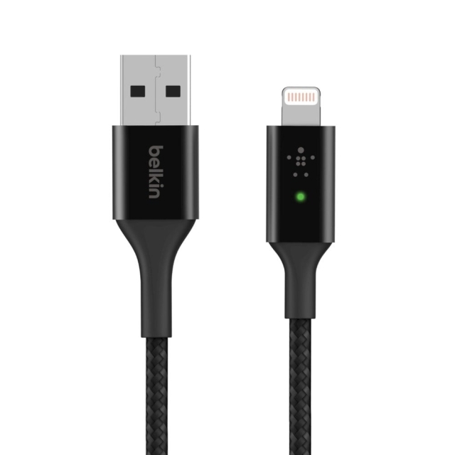 Belkin Smart LED USB-A til Lightning-kabel, sort, 1,2m