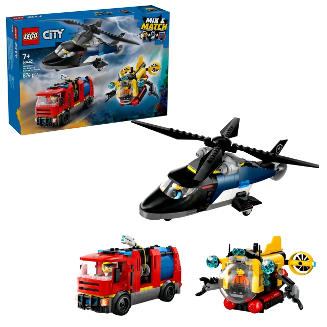 LEGO LEGO City - Helikopter, brandbil og ubåd (60462)