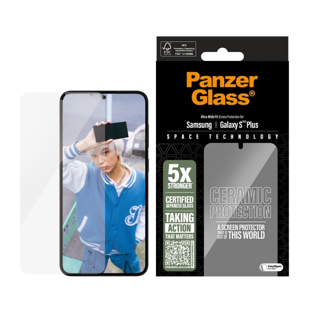 PanzerGlass Keramisk skærmbeskytter Samsung Galaxy S25 Plus- Ultra-wide fit