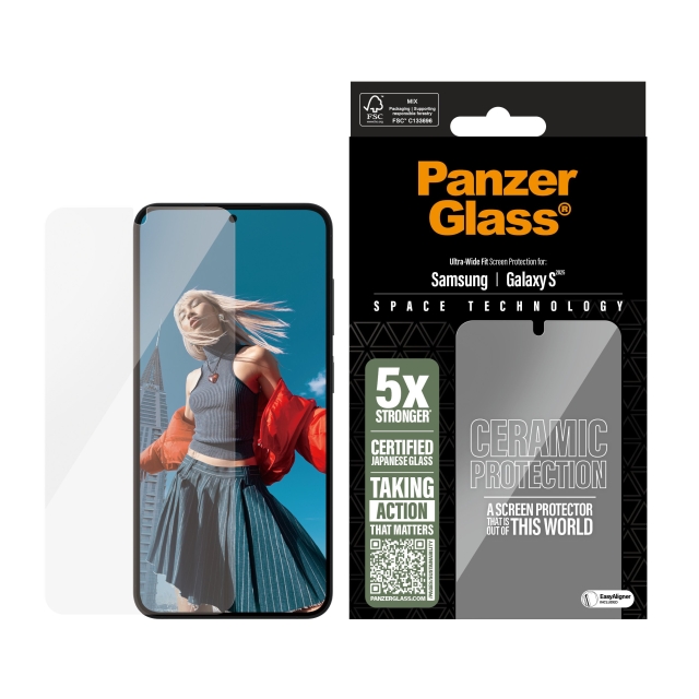 PanzerGlass Keramisk skærmbeskytter Samsung Galaxy S25 - Ultra-wide fit