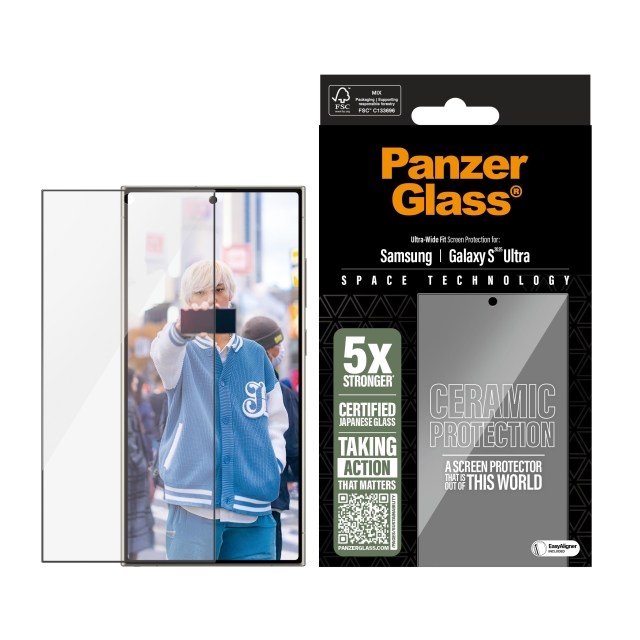 PanzerGlass Keramisk skærmbeskytter Samsung Galaxy S25 - Ultra-wide fit