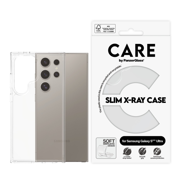 CARE by PanzerGlass - Moderigtigt etui Transparent X-Ray Soft Basic Samsung Galaxy S 2025 Ultra