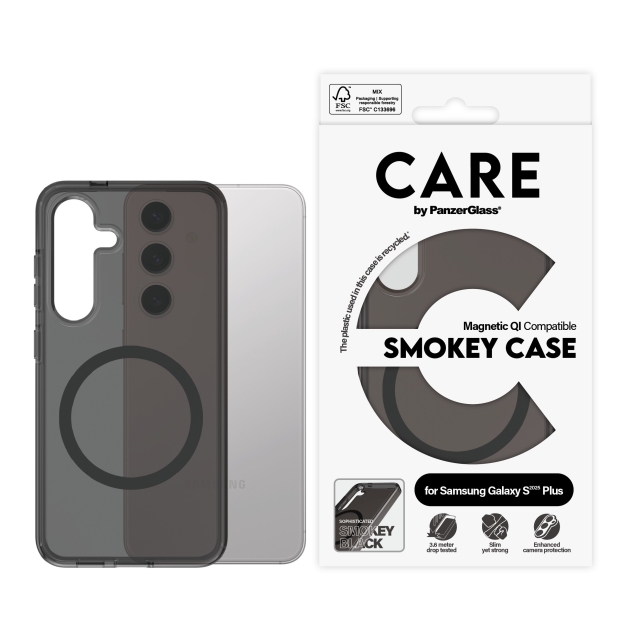 PanzerGlass CARE by PanzerGlass - Flagship Case Urban Combat Smokey m. sort Qi-kompatibel Samsung Galaxy S25