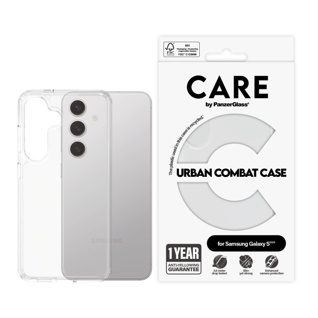 CARE by PanzerGlass - Flagship Case Transparent Urban Combat w. Clear Frame Samsung Galaxy S25