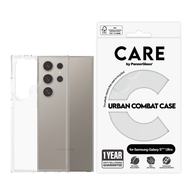 CARE by PanzerGlass - Flagship Case Transparent Urban Combat w. Clear Frame Samsung Galaxy S25 Ult