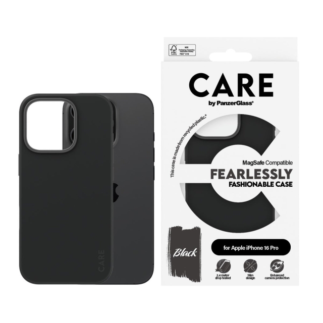 CARE by PanzerGlass - Etui - Sort - MagSafe - iPhone 16 Pro