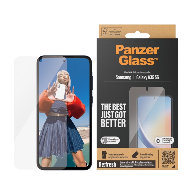 PanzerGlass Skærmbeskytter - Samsung Galaxy A35 5G - Ultra-Wide Fit