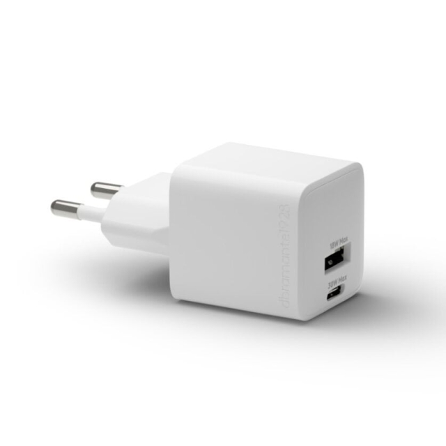 dbramante1928 Re-charge - vægoplader GaN - USB-C+USB-A 30W+18W EU - hvid